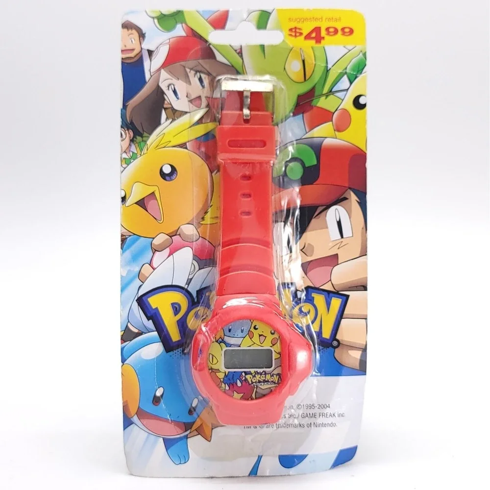NOS Pokemon Advanced Digital Watch Red 2004 Nintendo Game Freak NEW SEALED